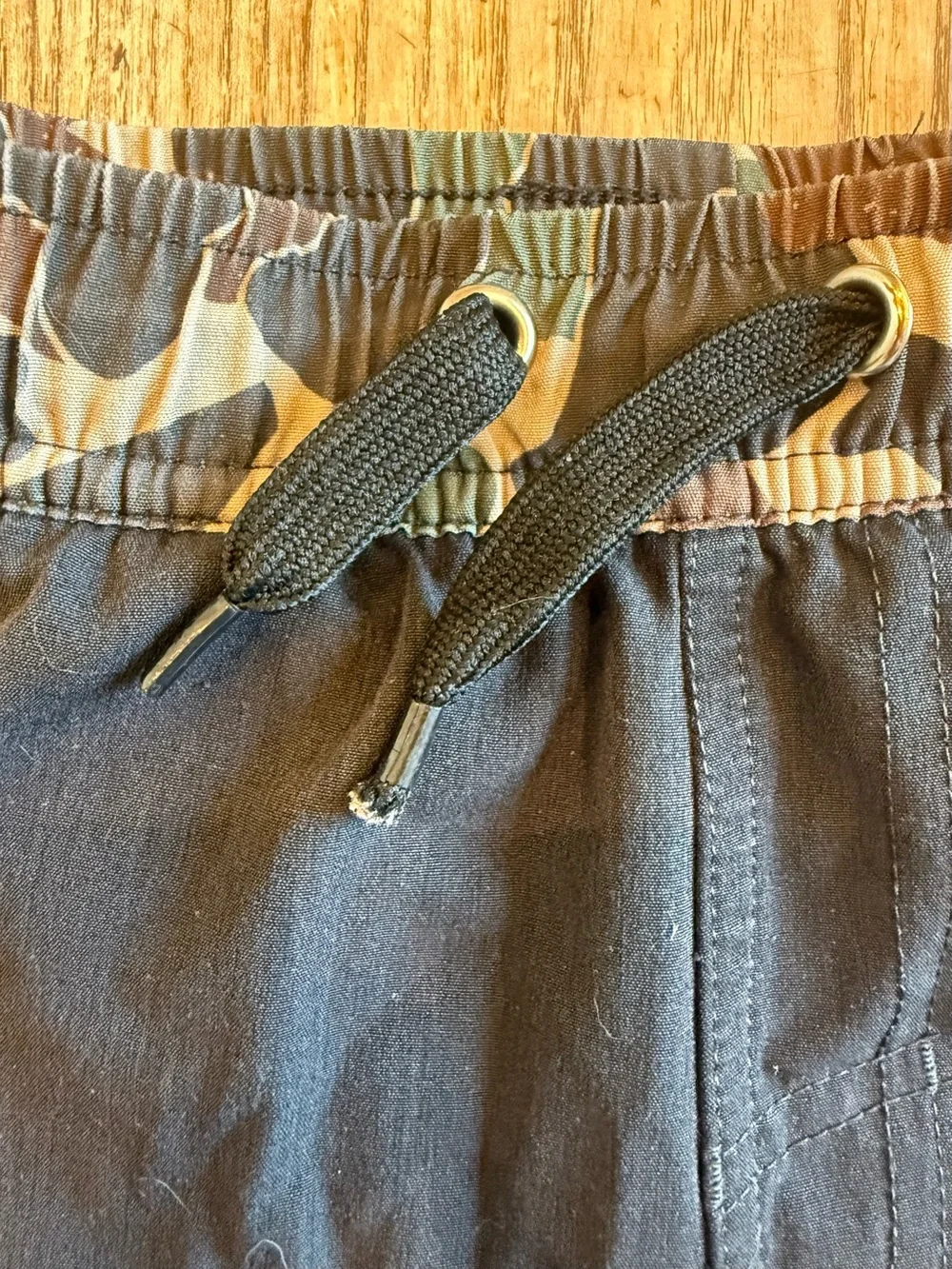 Burlebo Boys Charcoal Swim Shorts with Camo Waistband